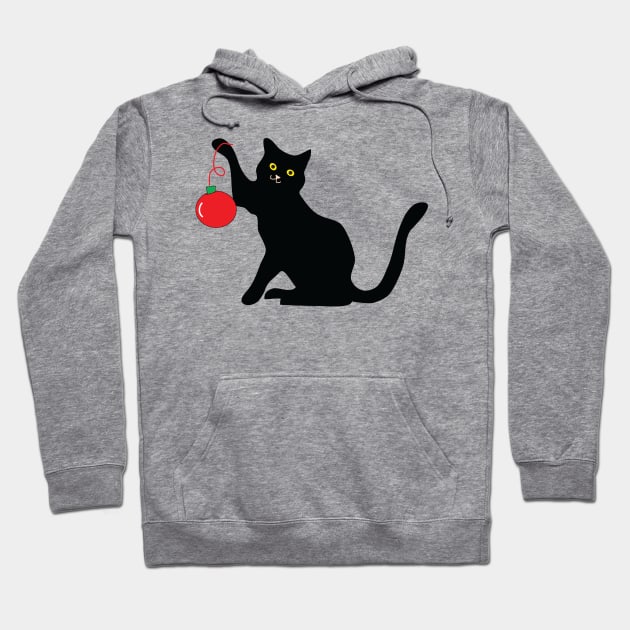 Black Cat with Ornament Hoodie by ladyshiro42